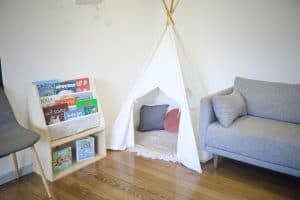 Modern children’s reading nook and play area at Diamond Creek Shopping, Victoria.