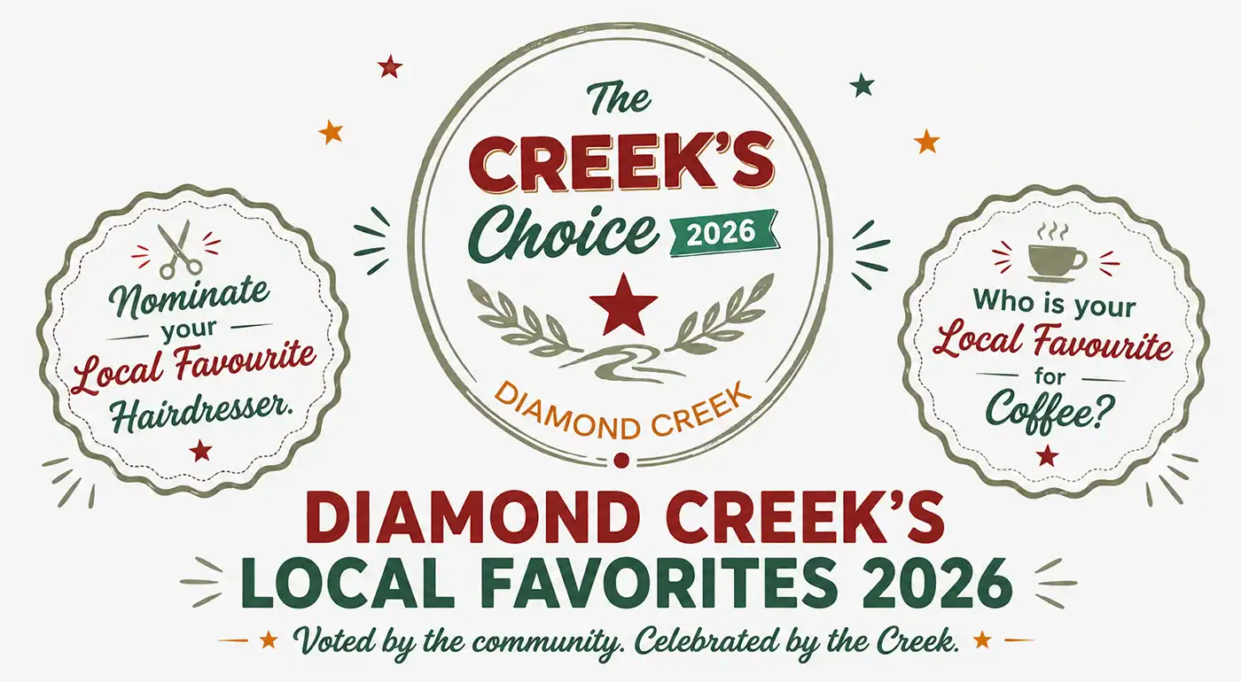 Logo of Diamond Creek Shopping with local favourites and community recognition.