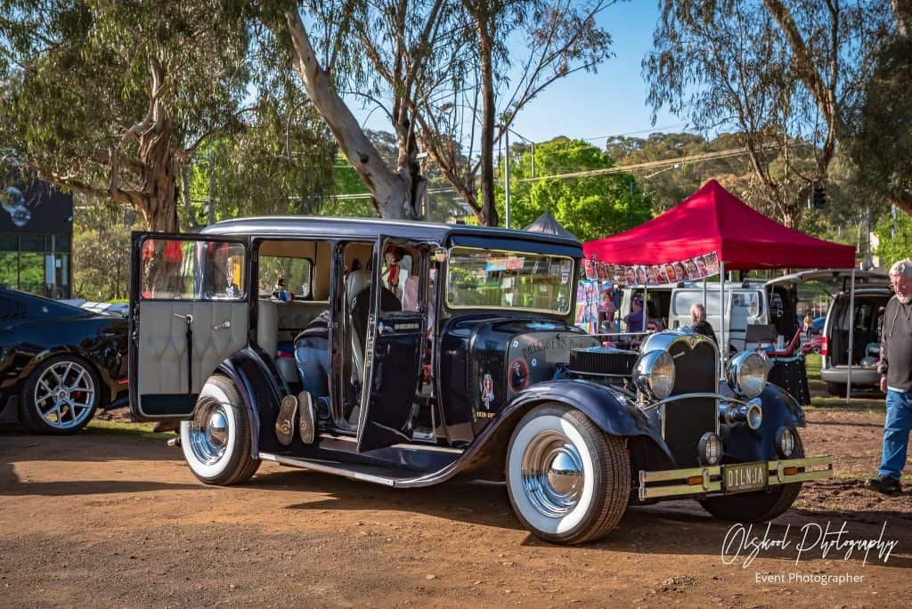 Classic vintage car on display at Diamond Creek CarFest event in Australia.