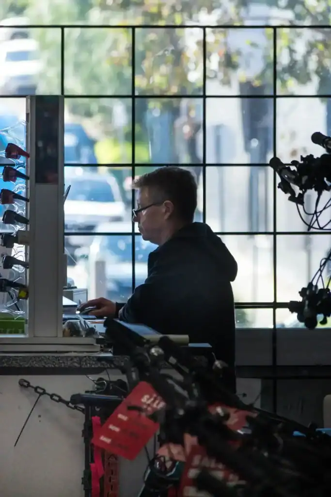 Customer browsing bikes at Diamond Creek Shopping bike store in Australia.