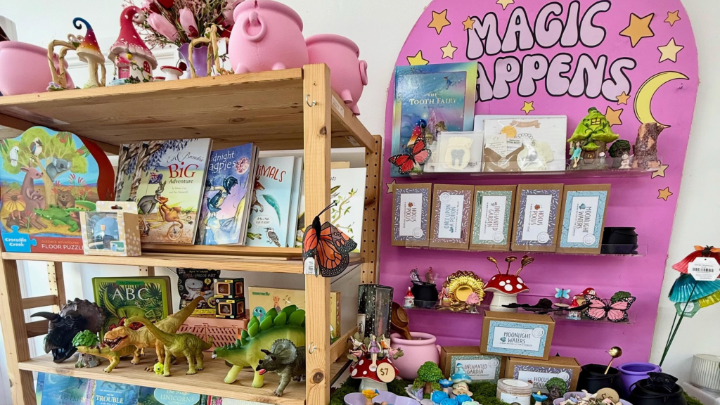 Wooden toys and children's books at Pickwick and Sprout in Diamond Creek
