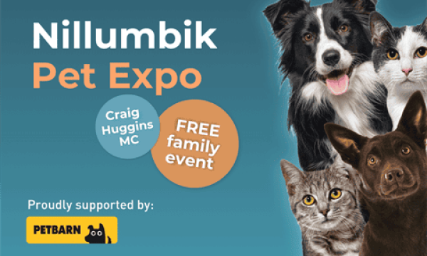 Group of dogs and cats at Nillumbik Pet Expo, family-friendly event in Diamond Creek.