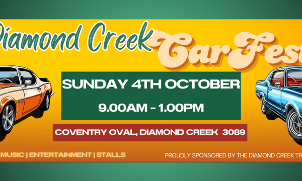 Vintage cars at Diamond Creek CarFest 2026 event in Melbourne.