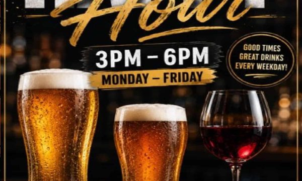 Special happy hour deals on beer, wine, and cocktails at Diamond Creek Hotel.