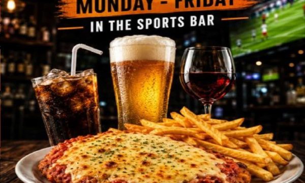 Tradie lunch special at Diamond Creek Shopping with pizza, fries, and drinks.