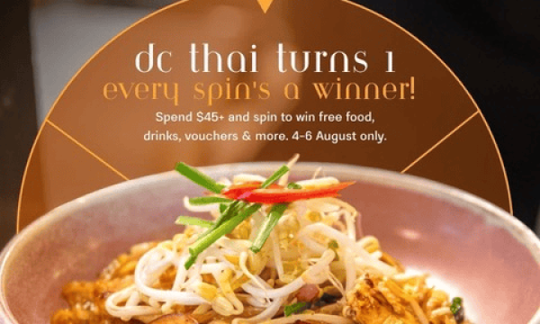 Delicious Thai noodle dish with vegetables for DC Thai's first anniversary.