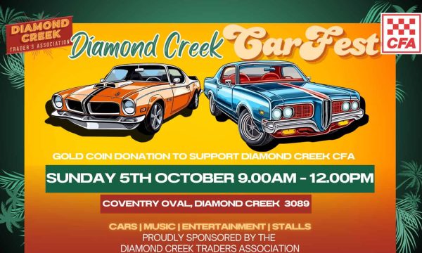Classic vintage cars at Diamond Creek Car Fest event in Melbourne.