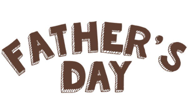 A colourful Father's Day themed graphic with bold text celebrating dad.