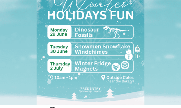Winter holidays activities at Diamond Creek Station shopping center.